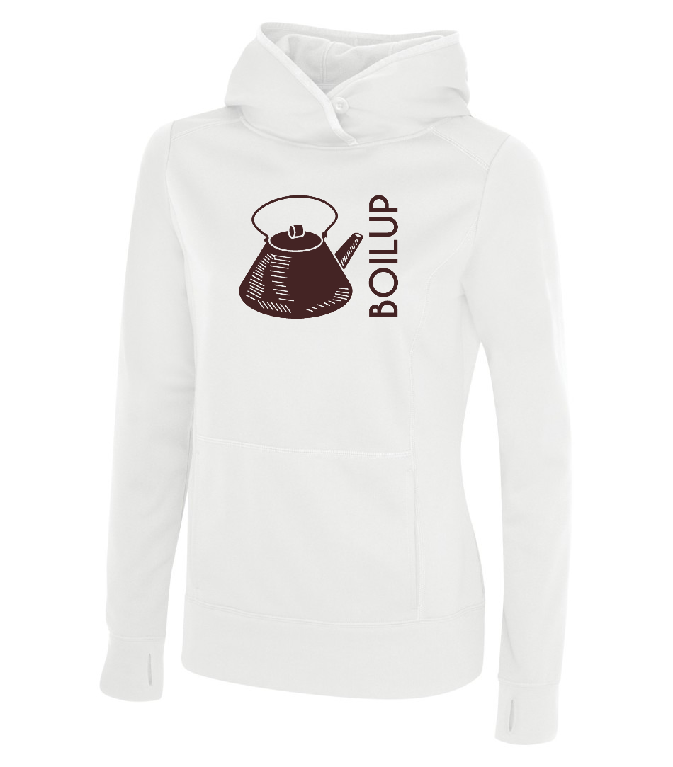 Ladies Poly Kettle Hoodie White