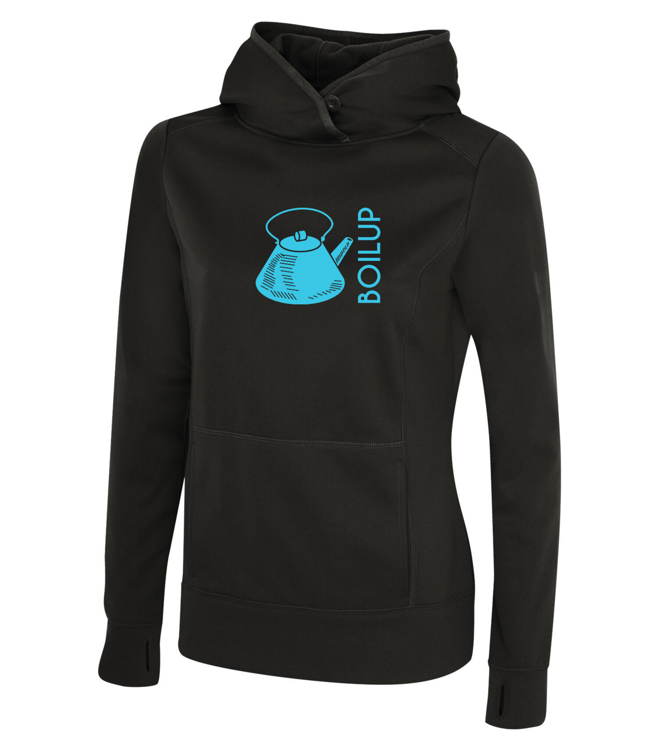 Ladies Poly Kettle Hoodie Black