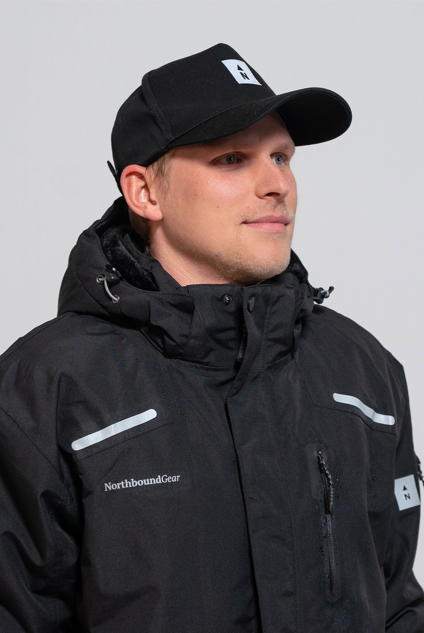 Water-Resistant Cap with Reflective "N"